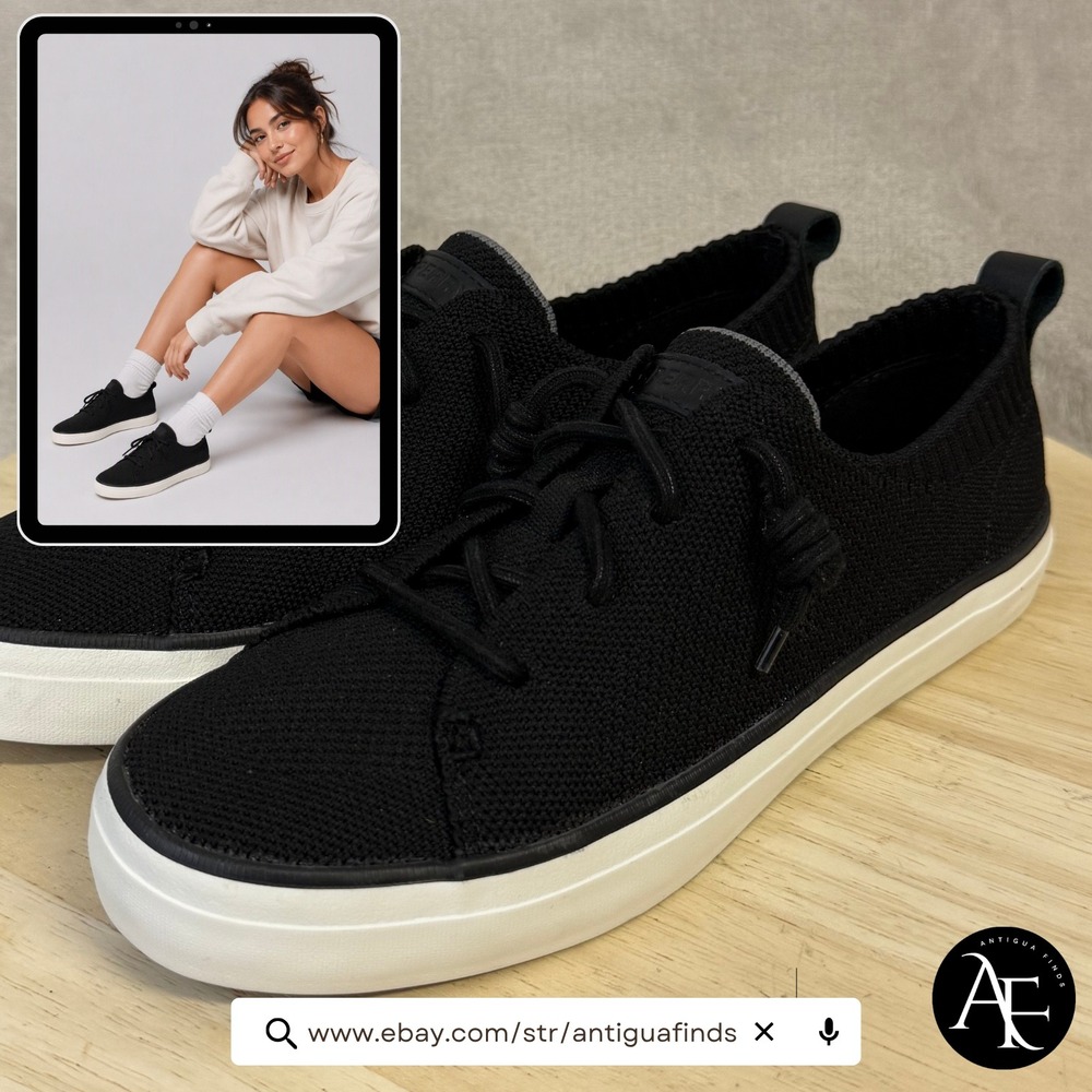 Sperry Crest Vibe Knit Black Sneakers Womens 8.5 Low Top Casual Shoes 109155
